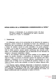 Notas Acerca de la Retribución e Indemnización al Tutor