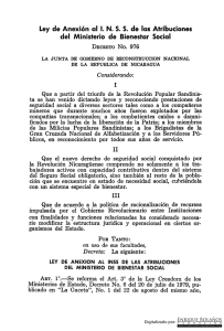 Decreto 976 - Ley de Anexión al INSS de las Atribuciones del