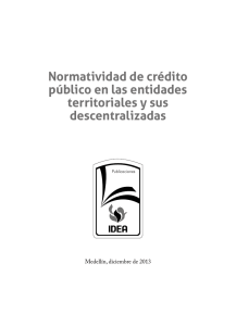 Normatividad de crédito público en las entidades territoriales