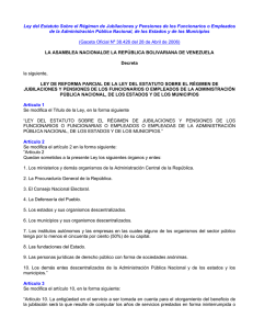 Ley del Estatuto Sobre el Régimen de Jubilaciones y Pensiones de