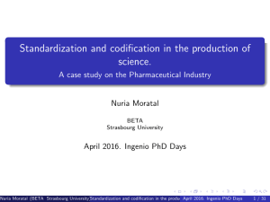 Standardization and codification in the production of science.