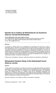 Estudio de la Cinética de Rehidratación de Zanahoria (Daucus