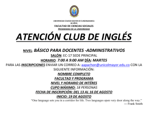 ATENCIÓN CLUB DE INGLÉS