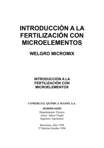 introducción a la fertilización con microelementos