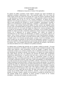 UNIDAD DE MERCADO Germà Bel (Publicado en Expansión, el