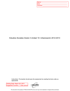 Estudios Sociales Grado 4 Unidad 10: Urbanización 20122013