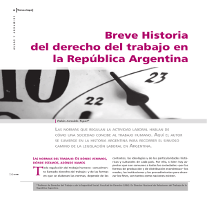 Breve historia del derecho del trabajo en la República Argentina
