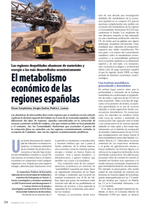 El metabolismo económico de las regiones españolas