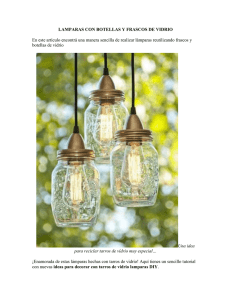 lamparas con botellas y frascos de vidrio