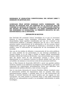 Iniciativa de la Ley del Periódico Oficial del Estado de Quintana Roo.