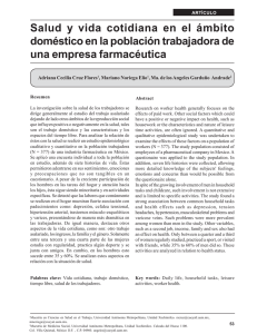 Salud y vida cotidiana en el ámbito doméstico en la población