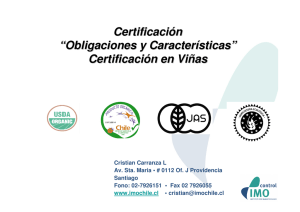 Certificación “Obligaciones y Características” Certificación en