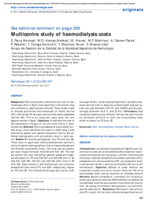 Multicentre study of haemodialysis costs