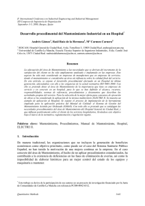 Desarrollo procedimental del Mantenimiento Industrial en un Hospital*