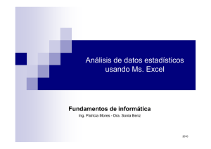 Análisis de datos estadísticos usando Ms. Excel
