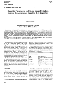 Hepatitis Fulminante en Hijo de Madre Portadora Cronica de