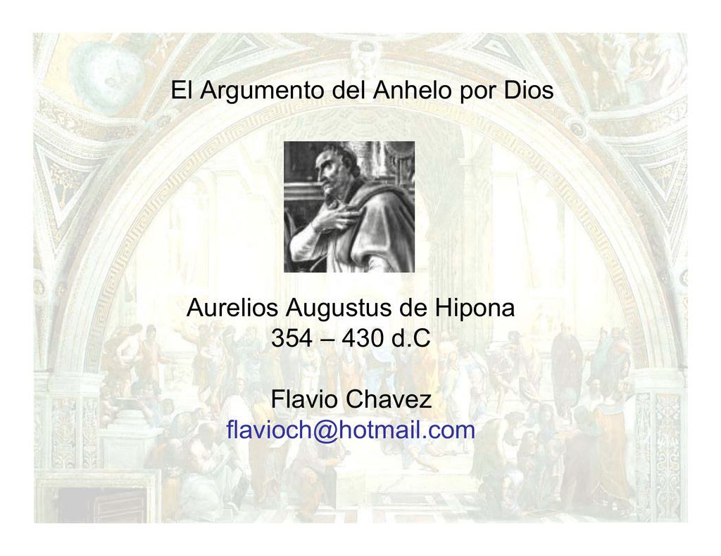 El Argumento Del Anhelo Por Dios, Por San Agustin