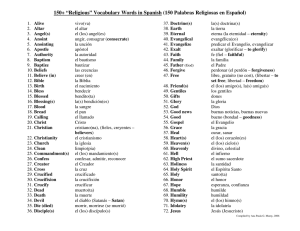 150+ “Religious” Vocabulary Words in Spanish
