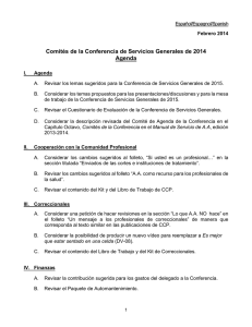 Comités de la Conferencia de Servicios Generales de 2014 Agenda