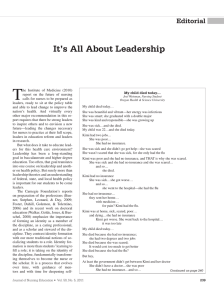 It`s All About Leadership