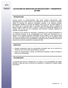 Licitación de Servicios de Recolección y Transporte de RSD