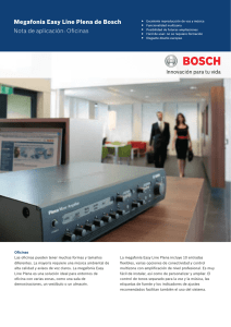 Megafonía Easy Line Plena de Bosch Nota de aplicación: Oficinas