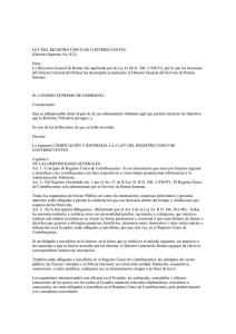 LEY DEL REGISTRO ÚNICO DE CONTRIBUYENTES