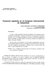 Presencia española en ei Congreso Internacional de Estadística