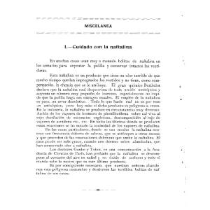 l.—Cuidado con la naftalina En muchas casas usan muy a menudo