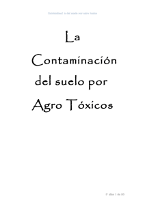 Contaminación del suelo por agro toxico