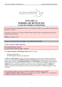 “Perdida de Beneficios/ Lucro Cesante”.