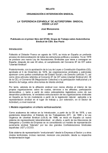 La experiencia española de autorreforma sindical en UGT.