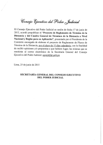 Proyecto de Reglamento de Término de la Distancia y del Cuadro