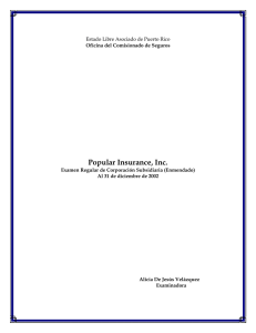 Popular Insurance, Inc. - Oficina del Comisionado de Seguros
