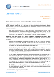 Las cosas cambian - Research for Traders