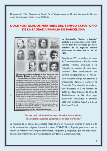 Doce postulados mártires del Templo Expiatorio de la Sagrada