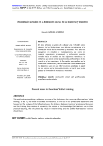Necesidades actuales en la formación inicial de las maestras y