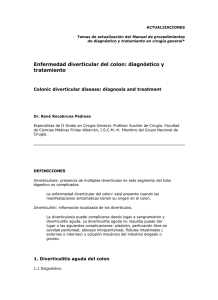 Enfermedad diverticular del colon: diagnóstico y tratamiento