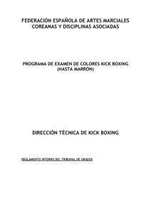 programa de examen de kick boxing (grados)