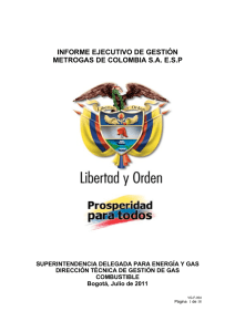 informe ejecutivo de gestión metrogas de colombia s.a. e.s.p.
