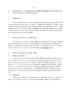 Coliforme fecal. Determinación del número más problable