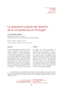 La aplicación judicial del derecho de la competencia en Portugal
