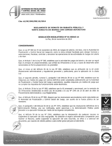 RR-01-00010-14 - Autoridad de Fiscalización del Juego