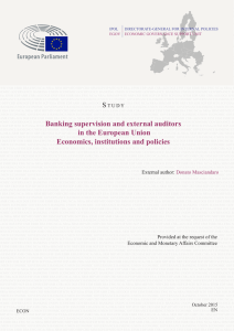 D.Masciandaro - Banking Supervision and external auditors in the