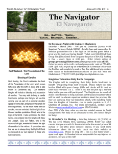 January 26th bulletin - St. Brendan the Navigator