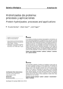 Hidrolizados de proteína: procesos y aplicaciones