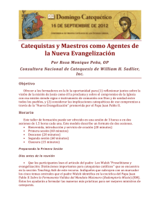 Catequistas y Maestros como Agentes de la Nueva Evangelización