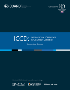 ICCD: INTERNATIONAL CERTIFICATE IN COMPANy DIRECTION