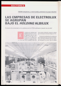 las empresas de electrolux -se agrupan bajo el holding albilux