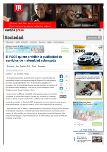 El PSOE quiere prohibir la publicidad de servicios